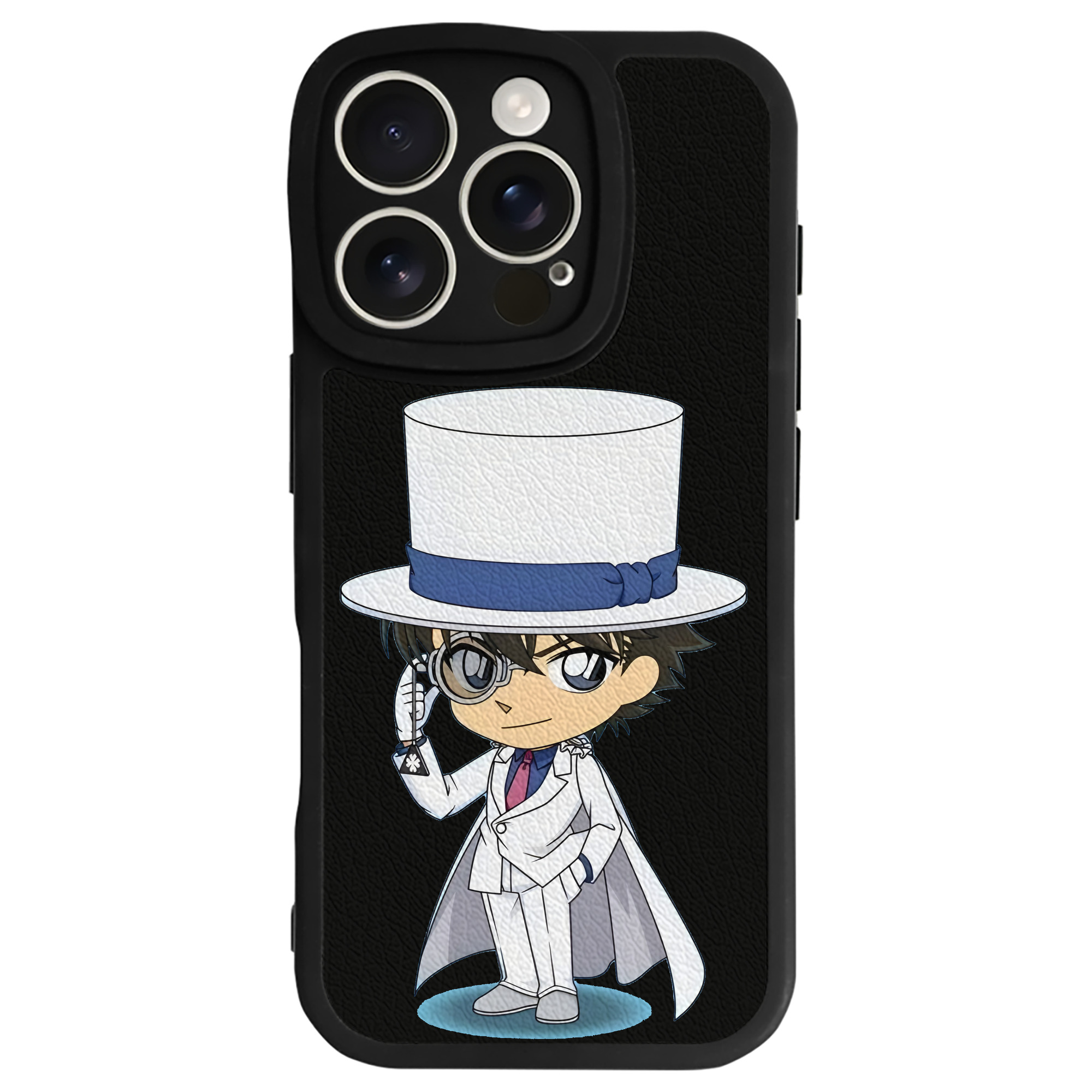（画像用） 名探偵コナン くろば かいと Detective Conan Kuroba Kaito 【iPhone 16シリーズ対応】シリコンスマホケース（レザー調） 材質：シリコン